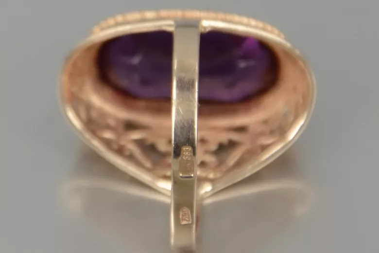 Vintage pierścionek pozłacane sregro 925 z Aleksandrytem Rubinem Szafirem Szmaragdem Cyrkonią vrc184sgp