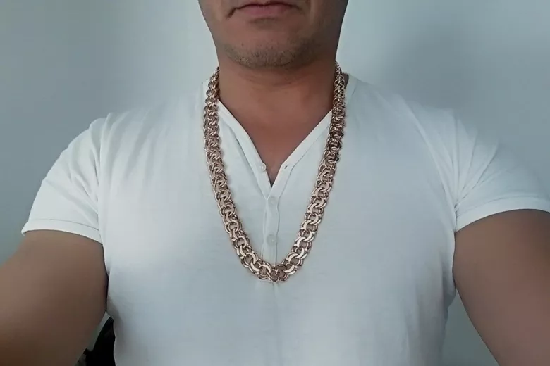 Yellow rose gold chain ★ russiangold.com ★ Gold 585 333 Low price ★ Garibaldi Bismark