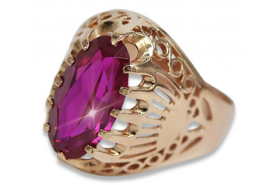 Руски съветски сребърен розов позлатен пръстен 925 александрит рубин изумруден сапфир циркон vrc020rp