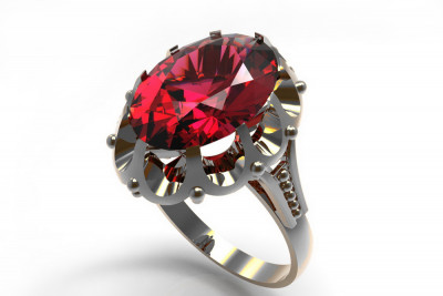 Vintage silver 925 Alexandrite Ruby Emerald Sapphire Zircon ring vrc079s