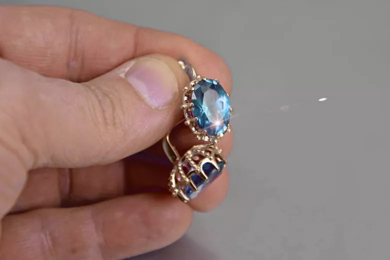 Vintage 925 sterling silver Alexandrite Ruby Emerald Sapphire Aquamarine Zircon ... earrings vec079s