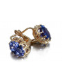 Vintage silver rose gold plated 925 Alexandrite Ruby Emerald Sapphire Aquamarine Zircon ... earrings vec079rp
