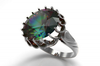 Vintage 925 silver ring Alexandrite Ruby Emerald Sapphire Zircon ring vrc035s