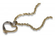 Italian 14k 585 gold modern heart pendant & Rope chain pp013ywS&cc074y