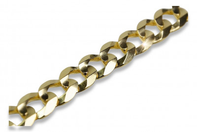Yellow Italian 14k gold Gourmette diamond cut bracelet cb001y