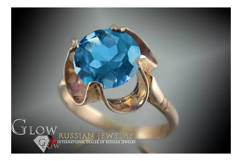 Russian Soviet rose 14k 585 gold Alexandrite Ruby Emerald Sapphire Zircon ring  vrc042