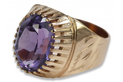 Vintage Rose Gold Ring 14K Alexandrite Ruby Emerald Sapphire Zircon 585 vrc066