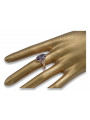 Radziecki 14k 585 złoty Rosyjski pierścionek z różowego złota z Aleksandrytem Rubinem Szafirem Szmaragdem Cyrkonią vrc084