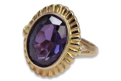 Vintage Rose Gold Ring 14K Alexandrite Ruby Emerald Sapphire Zircon 585 vrc136