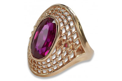 Русское советское кольцо из розового золота 14K Александрит Рубин Изумрудный Сапфир Циркон 585 vrc156