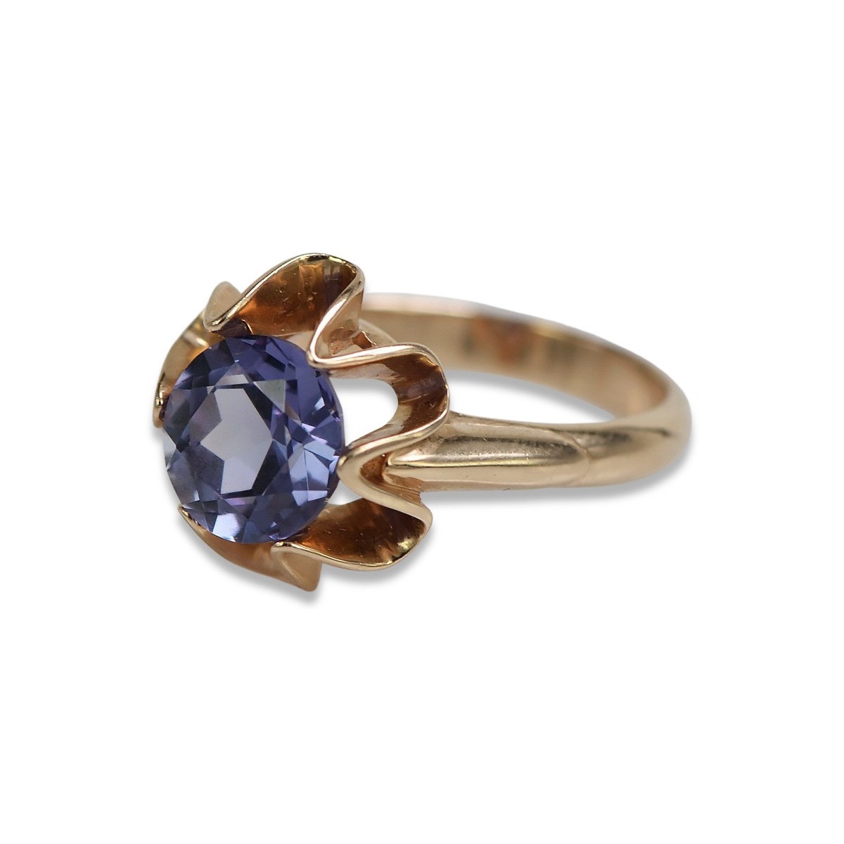 Russian Soviet rose 14k 585 gold Alexandrite Ruby Emerald Sapphire Zircon ring  vrc046