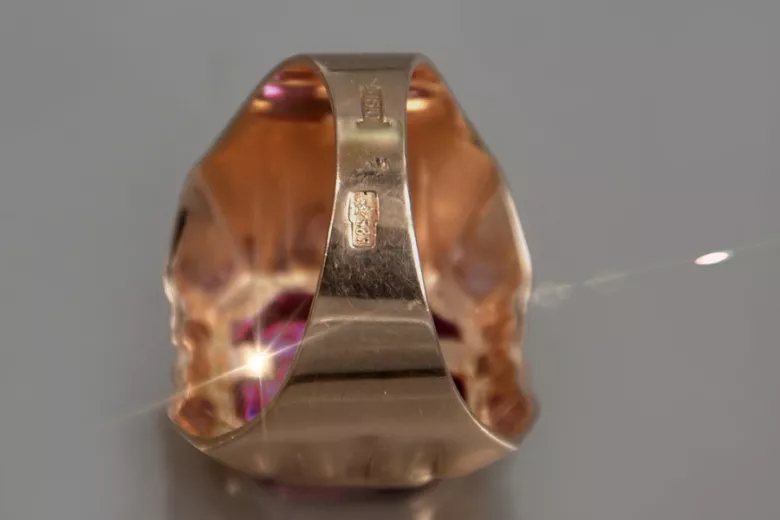 Rusă a crescut sovietice 14k 585 aur men's signet inel vsc002