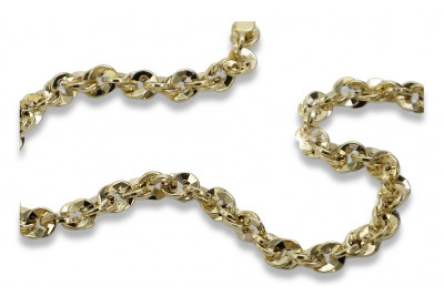 Італійський жовтий 14k золото New Rope diamond cut браслет cb074y