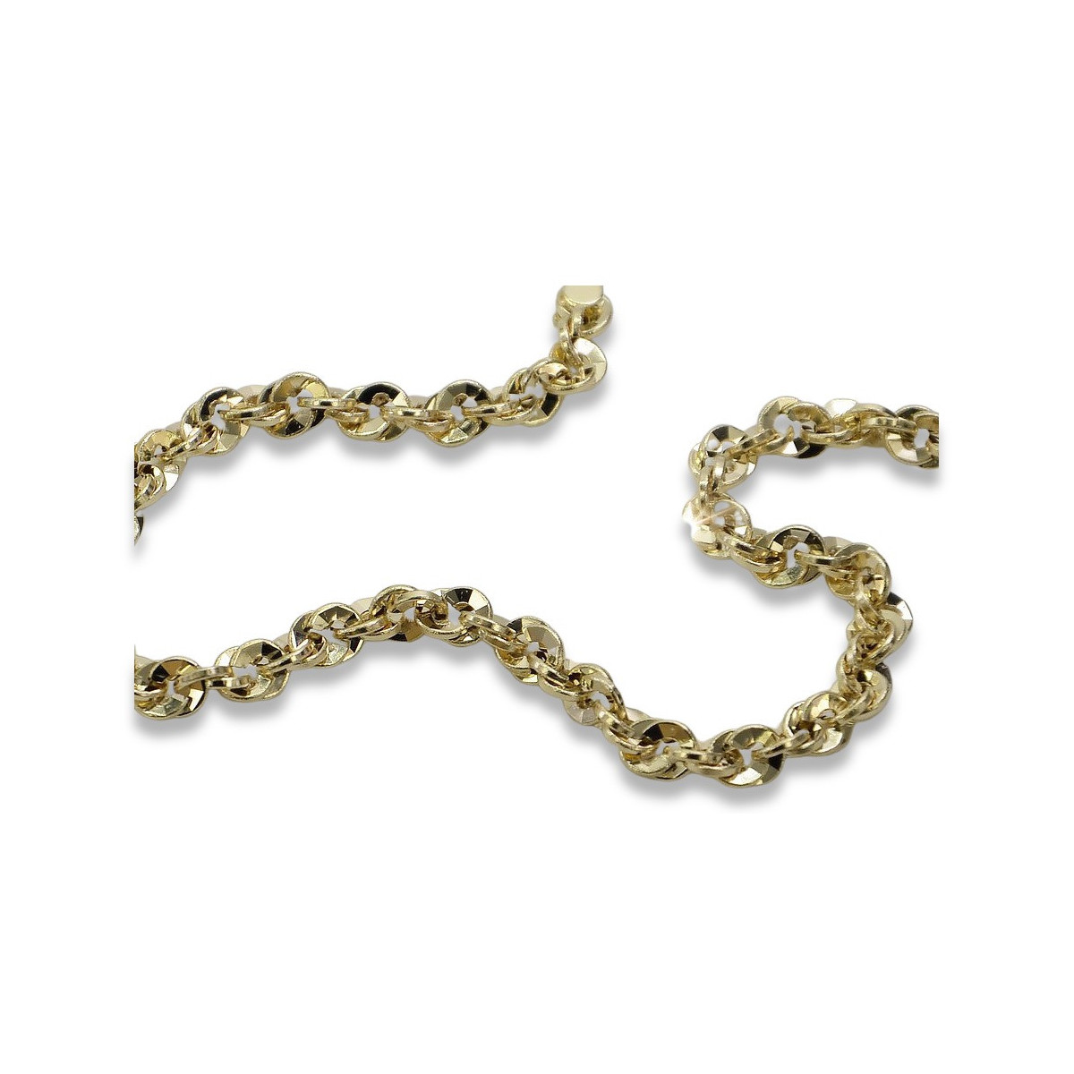 Italienisches New Rope-Armband aus 14 Karat Gelbgold mit Diamantschliff cb074y