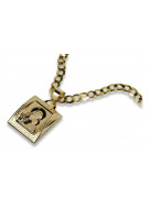 Pendentif en forme d’icône médaillon en or Mary avec chaîne ★ zlotychlopak.pl ★ or 585 333 prix bas