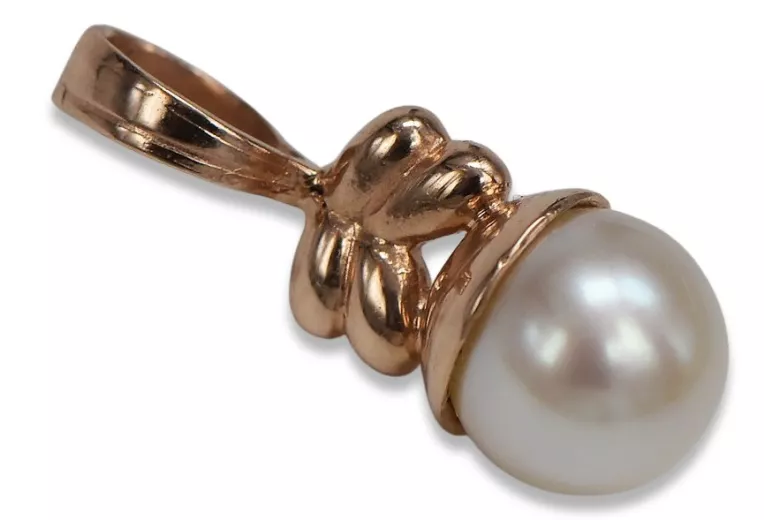 Stilvolles Perle Anhänger in 14 Karat Vintage-Roségold. vppr005