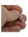 "Or Rose 14 Carats 585 Vintage sans Pierres, Pendentif Feuille d'Origine" vpn012