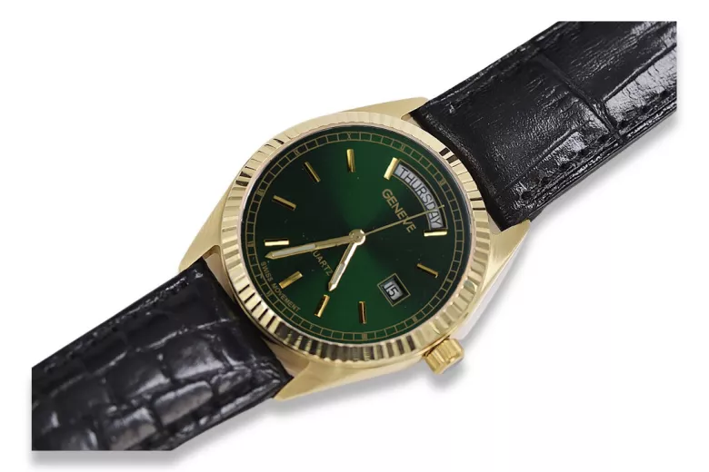 Reloj de oro para hombre Geneve ★ https://zlotychlopak.pl/es/ ★ Pureza del oro 585 333 ¡Precio bajo!