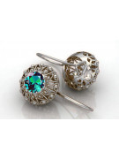 Vintage silver 925 Alexandrite Ruby Emerald Sapphire Aquamarine Zircon ... earrings vec002s