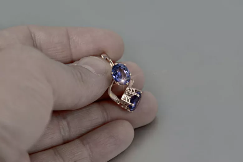 Vintage silver 925 Alexandrite Ruby Emerald Sapphire Aquamarine Zircon ... earrings vec003s