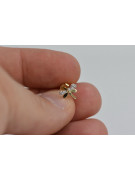 Boucles d’oreilles italienne 14k 585 libellule en or jaune zircon cec015y