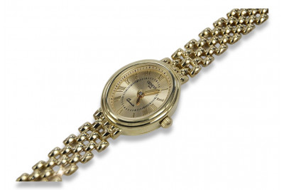 Prześliczny 14k 585 złoty damski zegarek Geneve lw074y