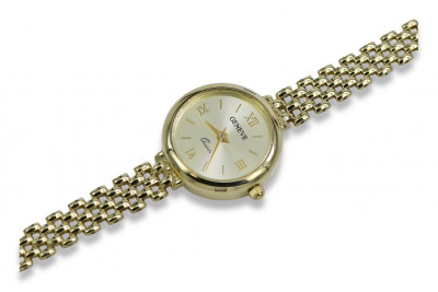 Италиански жълт 14k 585 злато дама Geneve часовник lw070y