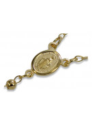 Cadena rosario amarillo italiano de 14k oro 585 rcc004y