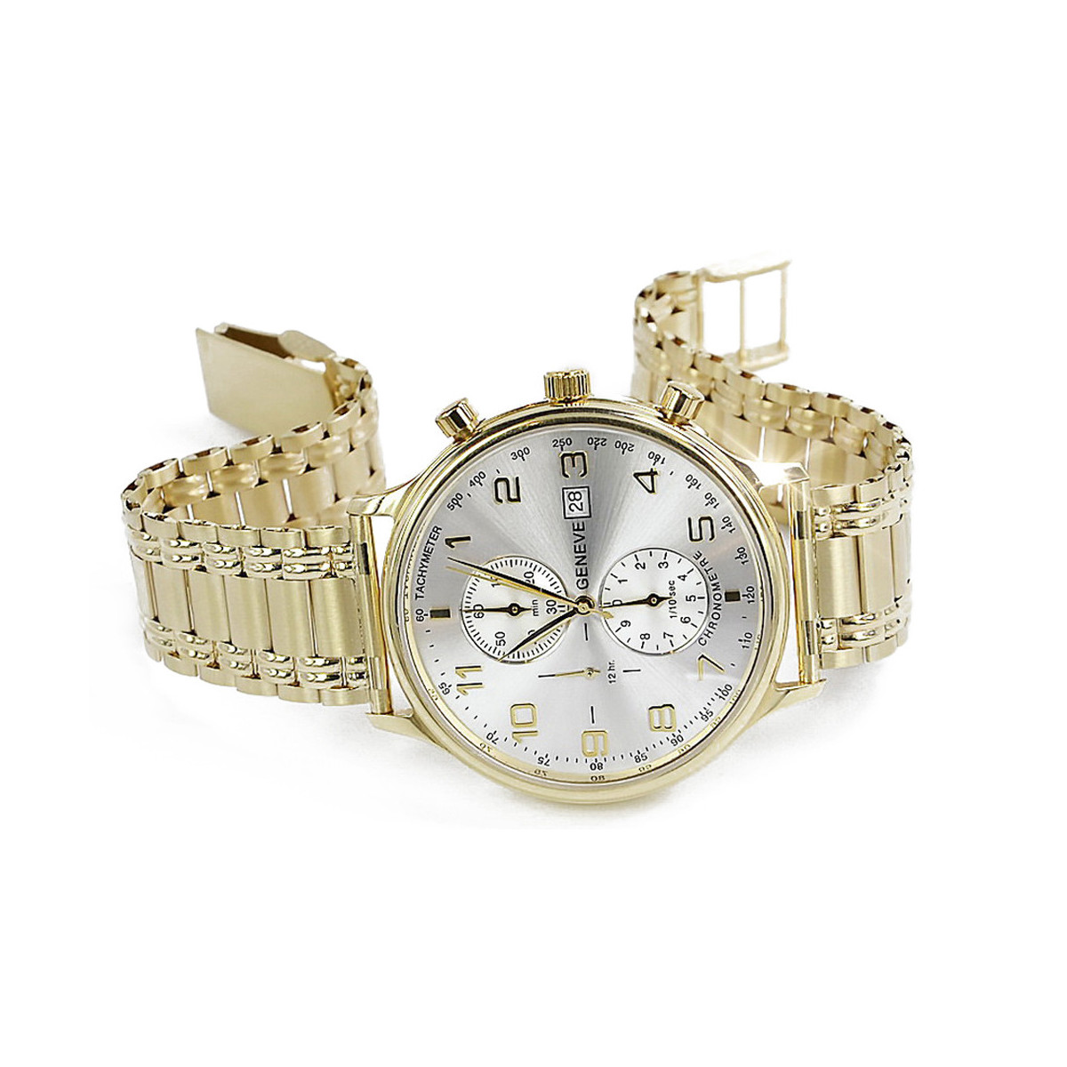 Жълт 14k мъжки часовник Geneve mw005ydw&mbw006y