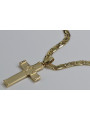 Cruz y cadena católica amarilla italiana de oro de 14k ctc016yM&cc031y