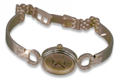 Итальянский желтый Русский розовый золото женские часы Geneve Lady Gift lw044r
