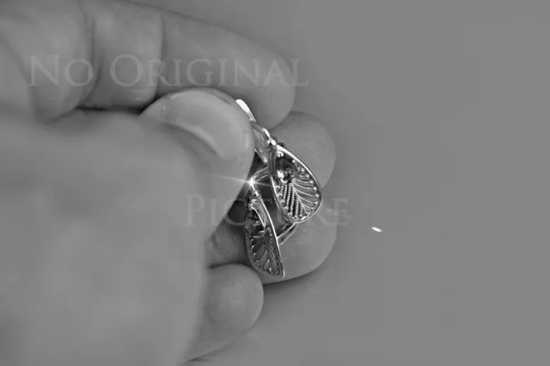 copy of Vintage silver rose gold plated 925 Alexandrite Ruby Emerald Sapphire Aquamarine Zircon ... earrings vec067sgp