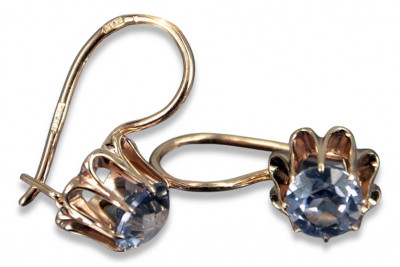Russian Soviet silver rose gold plated 925 Alexandrite Ruby Emerald Sapphire Aquamarine Zircon ... earrings vec092rp