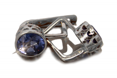 copy of Vintage silver rose gold plated 925 Alexandrite Ruby Emerald Sapphire Aquamarine Zircon ... earrings vec107sgp