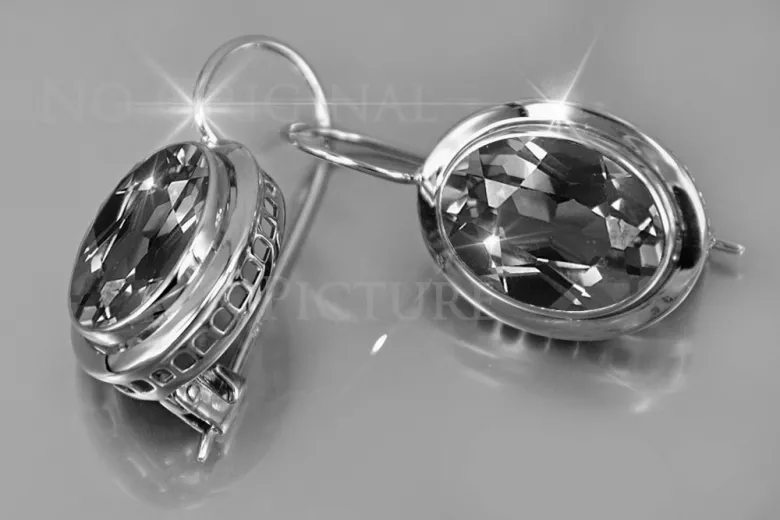 Vintage silver 925 Alexandrite Ruby Emerald Sapphire Aquamarine Zircon ... earrings vec114s