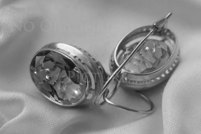 Russisches sowjetisches Silber 925 Alexandrit Rubin Smaragd Saphir Aquamarin Zirkon ... Ohrringe vec114s