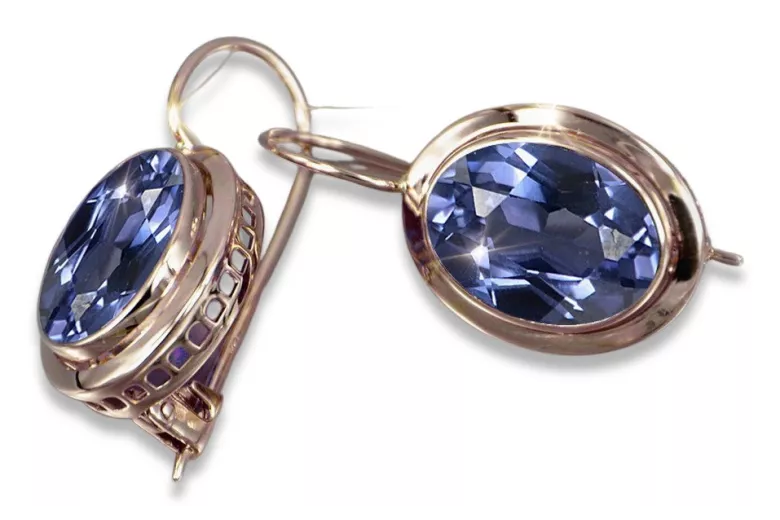 Details about    ve114rp Russian Alexandrite Emerald Ruby etc silver rose gold plated earring! 