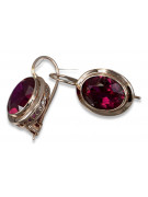 Vintage silver rose gold plated 925 Alexandrite Ruby Emerald Sapphire Aquamarine Zircon ... earrings vec114rp