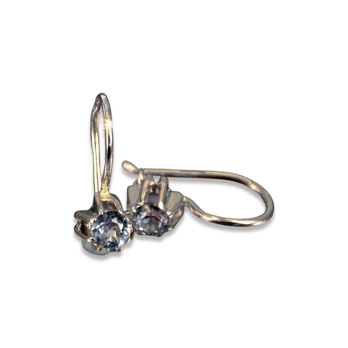Vintage silver rose gold plated 925 Alexandrite Ruby Emerald Sapphire Aquamarine Zircon ... earrings vec053sgp