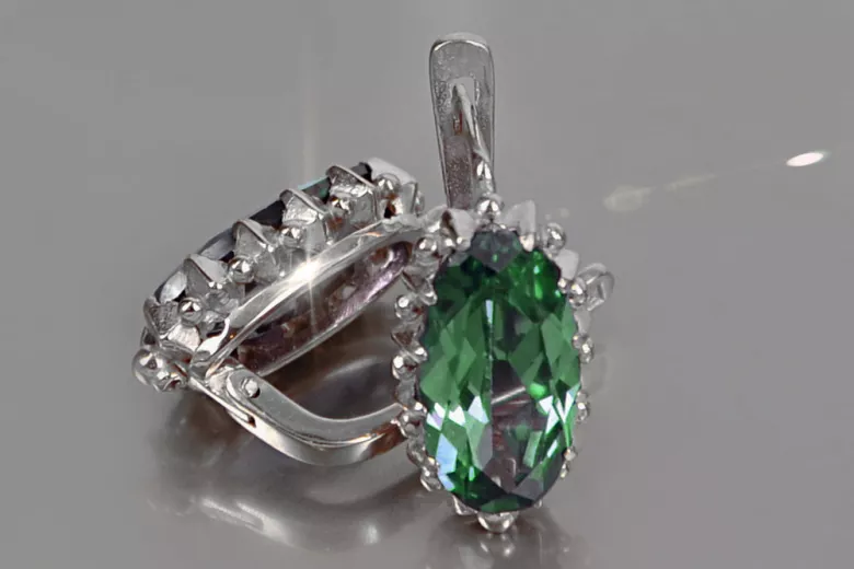 Vintage silver 925 Alexandrite Ruby Emerald Sapphire Aquamarine Zircon ... earrings vec174s