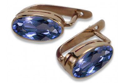 Vintage silver rose gold plated 925 Alexandrite Ruby Emerald Sapphire Aquamarine Zircon ... earrings vec001rp