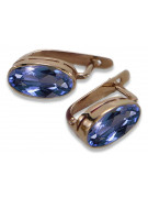 Vintage silver rose gold plated 925 Alexandrite Ruby Emerald Sapphire Aquamarine Zircon ... earrings vec001rp