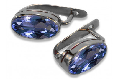 Vintage silver 925 Alexandrite Ruby Emerald Sapphire Aquamarine Zircon ... earrings vec001s