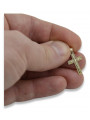 Katolicki krzyż wisior wykonany z białego 14k złota ctc006w