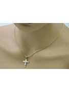 Złoty Katolicki Krzyż ★ russiangold.com ★ Złoto 585 333 Niska cena