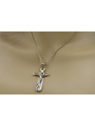 Złoty krzyż Katolicki 14k 585 zawieszka krzyżyk z Jezusem czerwone białe złoto ctc008rw