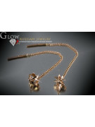 Vintage rose pink 14k 585 gold  Vintage Hanging earrings ven012
