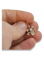"14K 585 Rose Gold Vintage Leaf Earrings Without Stones" ven047