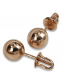 "Vintage-Design 14k 585 Roségold Ball Ohrringe, Keine Steine" ven085