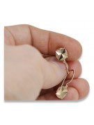 "Original 14K 585 Rose Gold Vintage Leaf Earrings, No Stones" ven089
